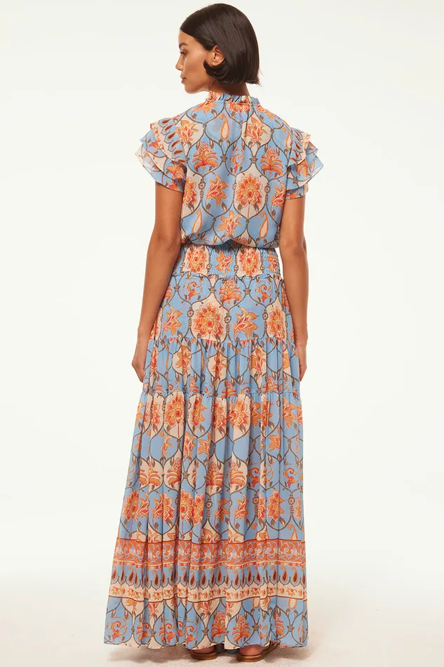 Misa Los Angeles Maria Top Caged Floral Women Tops