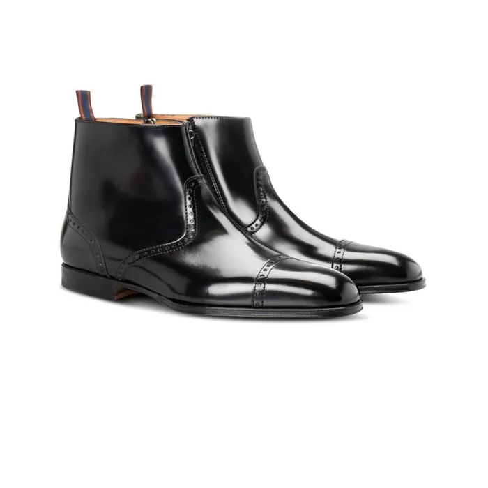 Moreschi Boots Black Leather Ankle Boot 8211 Men