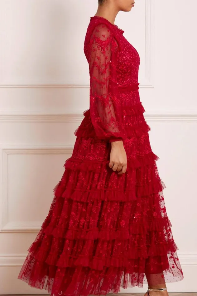 Needle and Thread Dresses Blossom Lace Ankle Gown Red 8211 Women