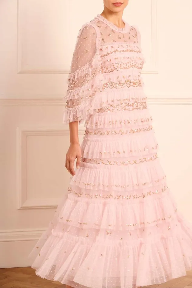 Needle and Thread Dresses Emily Lace Ankle Gown Pink 8211 Women