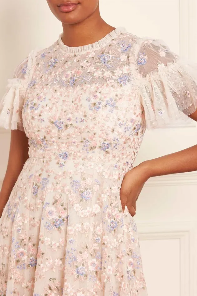 Needle and Thread Dresses Floral Waltz Ankle Gown Champagne 8211 Women