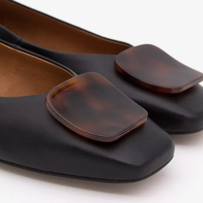 ngel Alarcn Ballerinas Woman TIUREN 8211 Leather Flats With A Heel And Carey Trim
