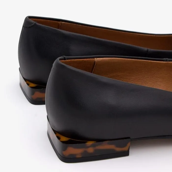 ngel Alarcn Ballerinas Woman TIUREN 8211 Leather Flats With A Heel And Carey Trim