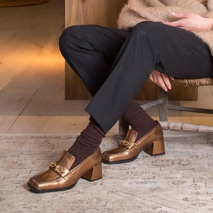 ngel Alarcn Metallized Shoes Woman TERENCE 8211 Woman Metallized Leather Heeled Mocassin ngel Alarcn Metallized Shoes Woman TERENCE 8211 Woman Metallized Leather Heeled Mocassin