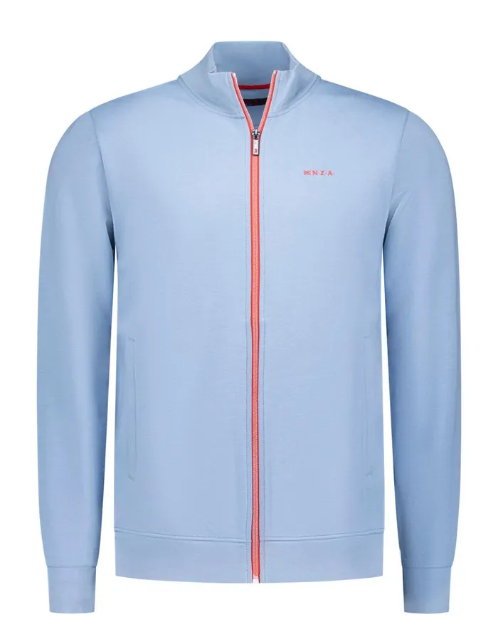 NZA New Zealand Auckland Sweatshirts Blue Cardigan With Red Accents 8211 Brave Blue 8211 Men NZA New Zealand Auckland Sweatshirts Blue Cardigan With Red Accents 8211 Brave Blue 8211 Men