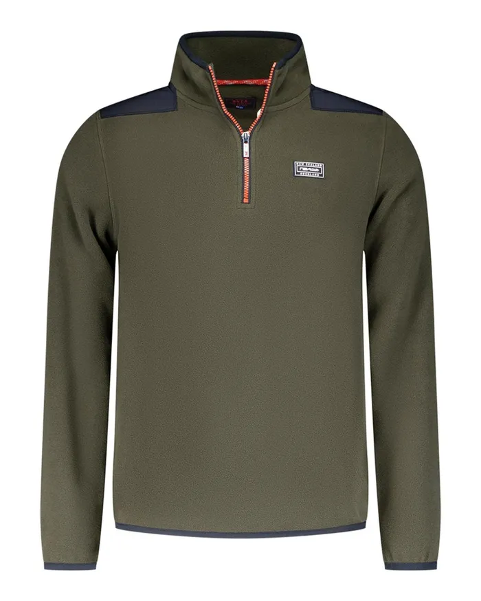 NZA New Zealand Auckland Sweatshirts Dark Green Fleece Shirt With HalfZip 8211 Gravel Green 8211 Men NZA New Zealand Auckland Sweatshirts Dark Green Fleece Shirt With HalfZip 8211 Gravel Green 8211 Men