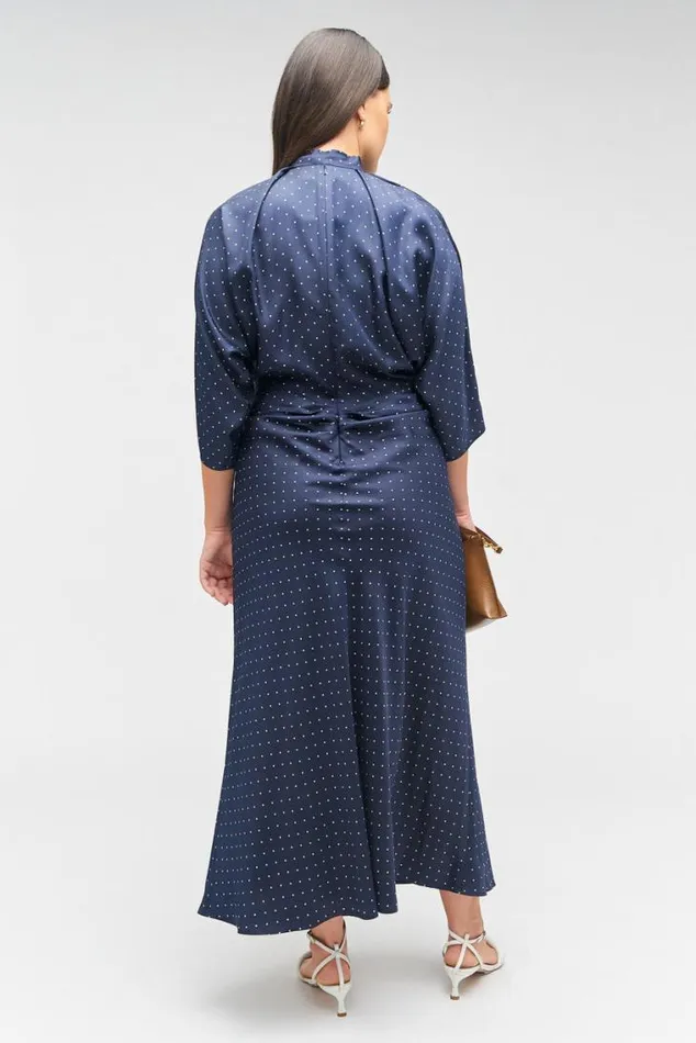 Oroton Dresses Pindot Tie Neck Dress North Sea 8211 Women