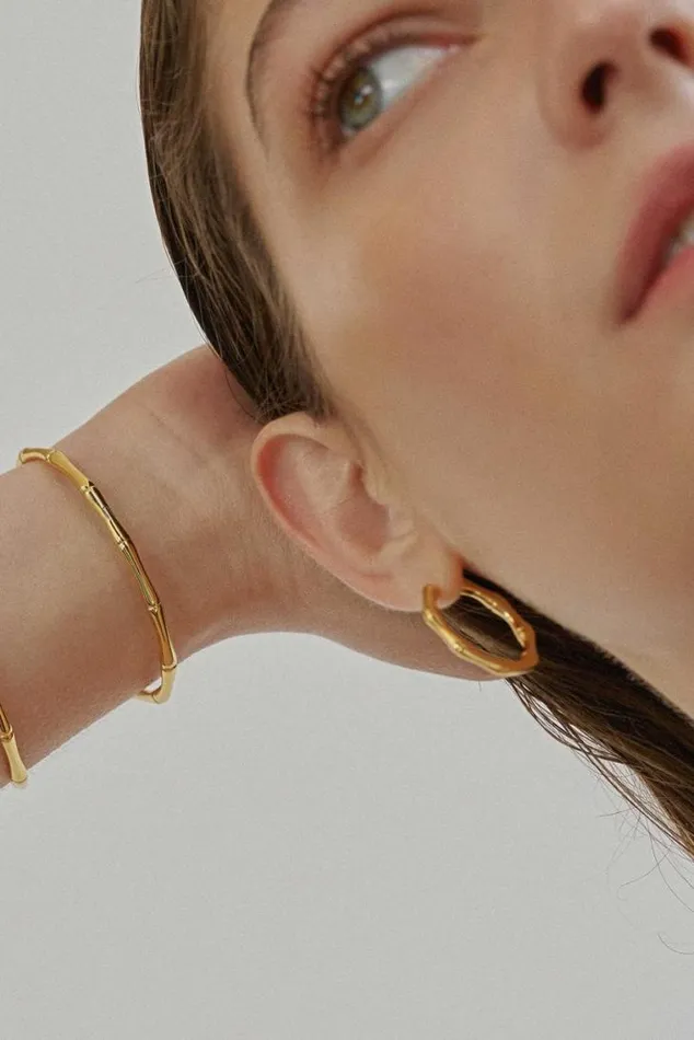 Oroton Earrings Fife Large Hoops 18k Gold 8211 Jewellery