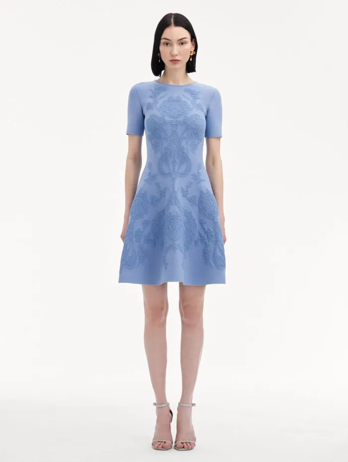 Oscar De La Renta Art Nouveau Knit Dress Aventurine Women Dresses Oscar De La Renta Art Nouveau Knit Dress Aventurine Women Dresses