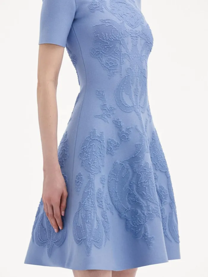 Oscar De La Renta Art Nouveau Knit Dress Aventurine Women Dresses Oscar De La Renta Art Nouveau Knit Dress Aventurine Women Dresses