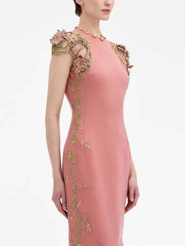 Oscar De La Renta Art Nouveau Pencil Dress Rouge Women Dresses Oscar De La Renta Art Nouveau Pencil Dress Rouge Women Dresses