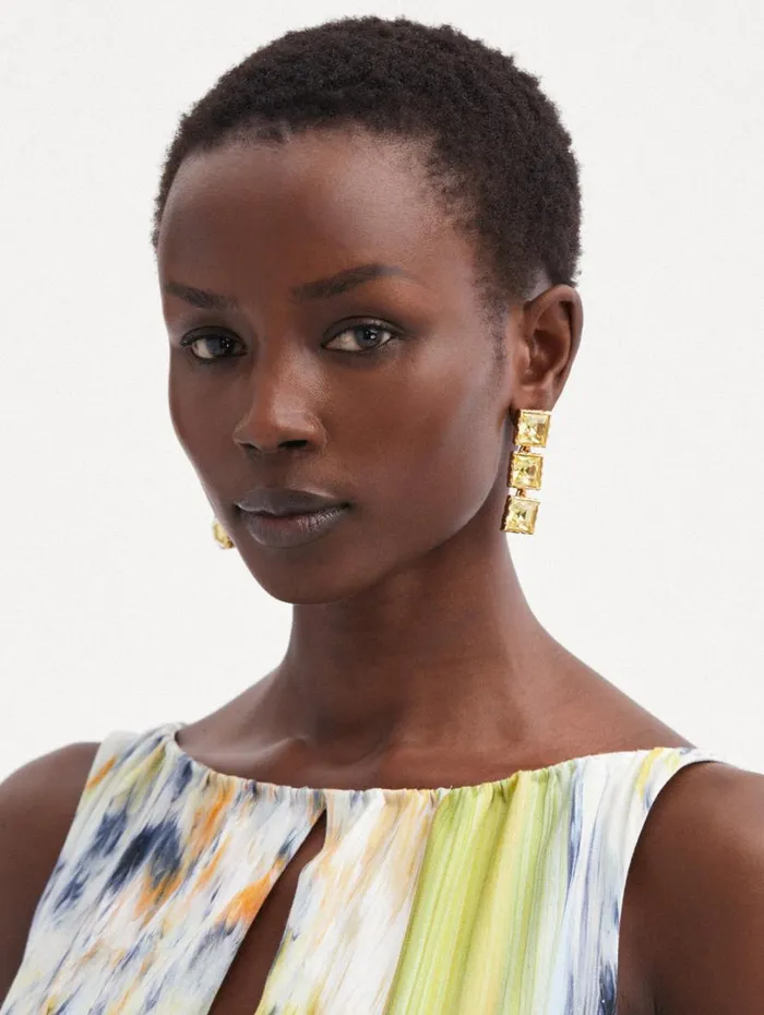 Oscar De La Renta Large Stone Tennis Earrings Jonquil Women Earrings Oscar De La Renta Large Stone Tennis Earrings Jonquil Women Earrings