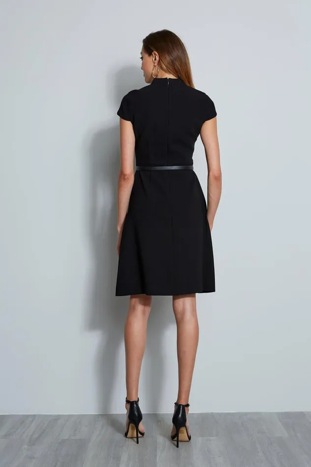 Outlet 8211 Women Short Dresses Elie Tahari Judith Belted Dress Black