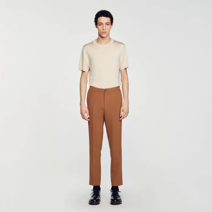 Pants and Shorts Men SANDRO Jersey Pants Caramel Pants and Shorts Men SANDRO Jersey Pants Caramel