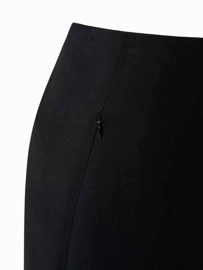 Pencil Skirt In Wool DoubleFace With Zip Pockets Black Women Akris Skirts