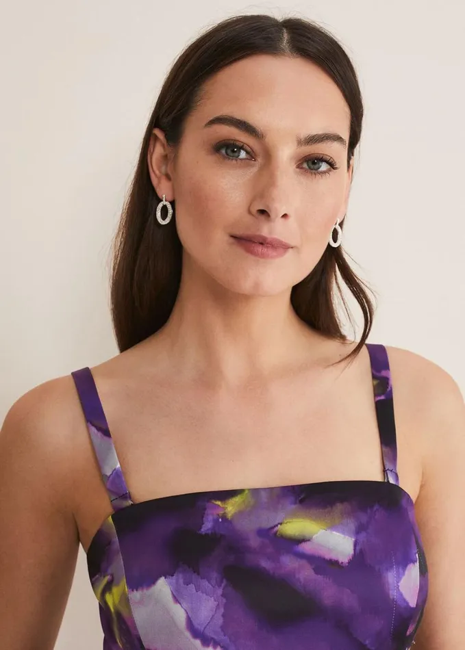Phase Eight Adelita Abstract Print Dress Purple Multi Women Dresses