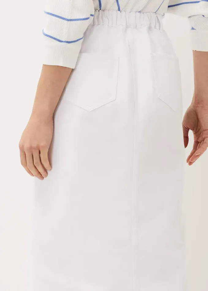 Phase Eight Aubrey Denim Midi Skirt White Women Skirts