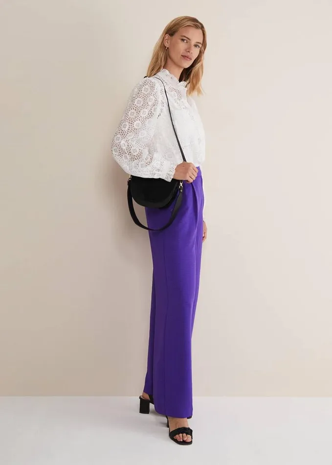 Phase Eight Azylnn Purple Wide Leg Trousers Purple Women Trousers
