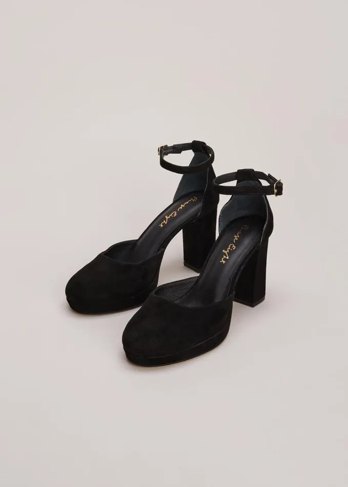 Phase Eight Black Suede Platform Heels Black Women Occasion Shoes