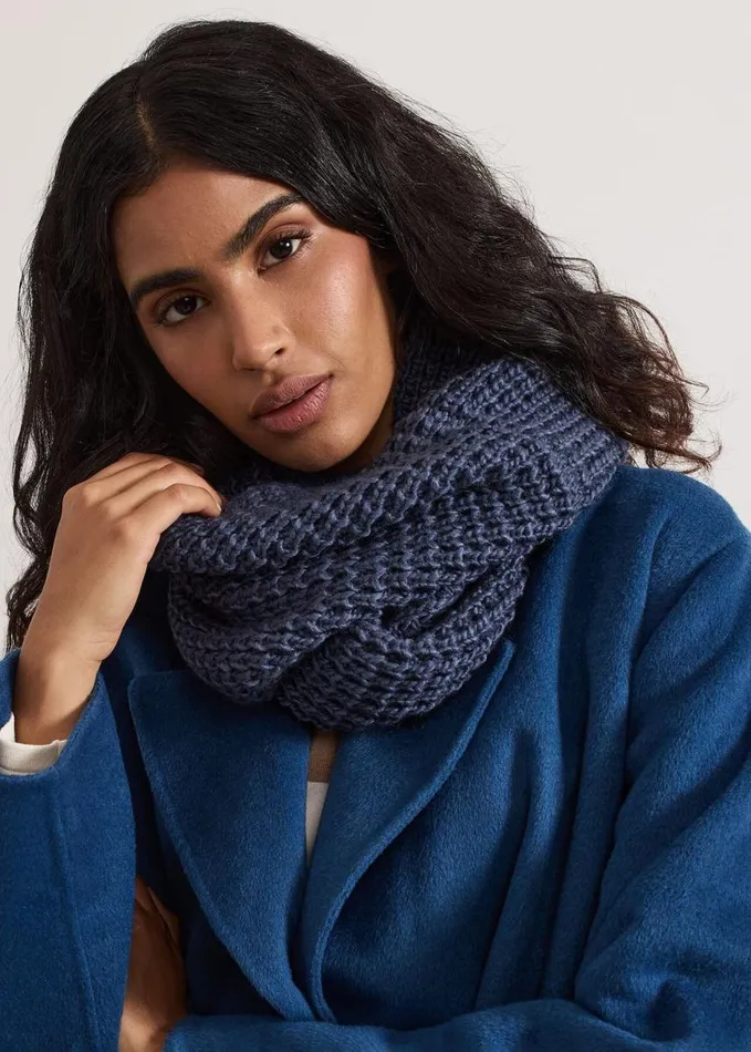 Phase Eight Blue Knitted Snood Blue Women Scarves