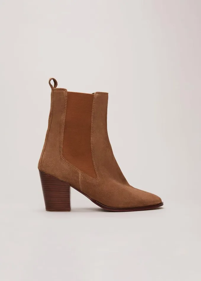Phase Eight Brown Suede Cowboy Boots Tan Women Boots