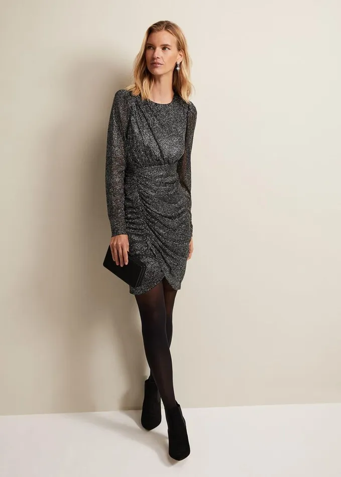 Phase Eight Cady Sparkle Mini Dress Black Women Dresses