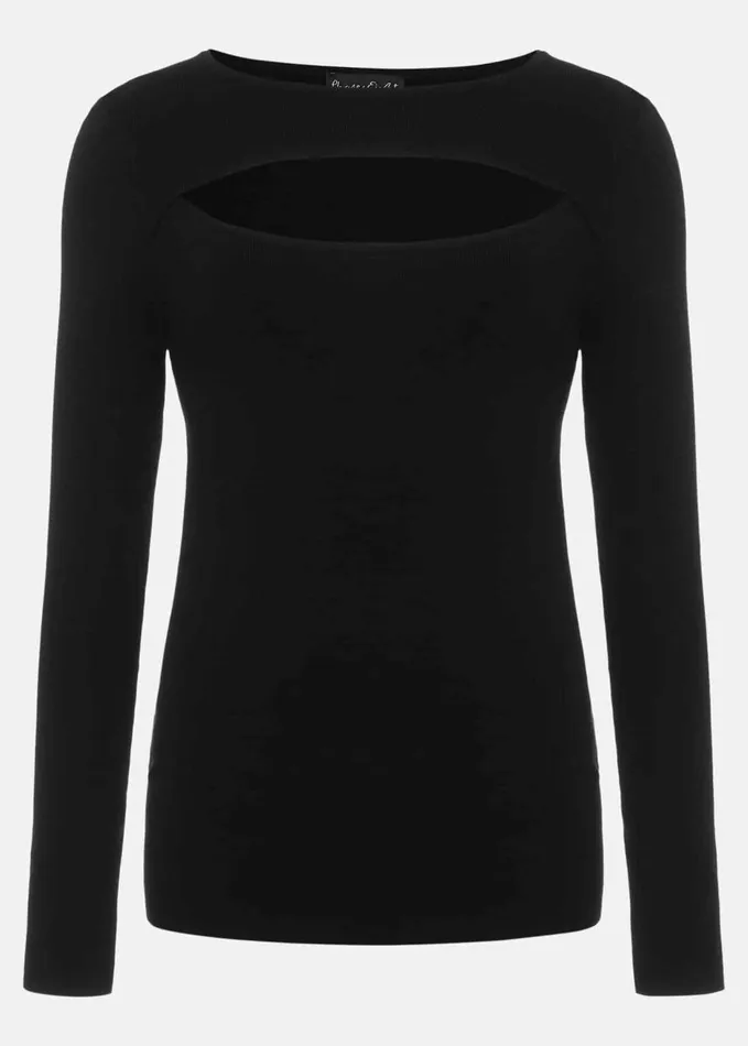 Phase Eight Ciara Cut Out Knit Black Women Knitwear