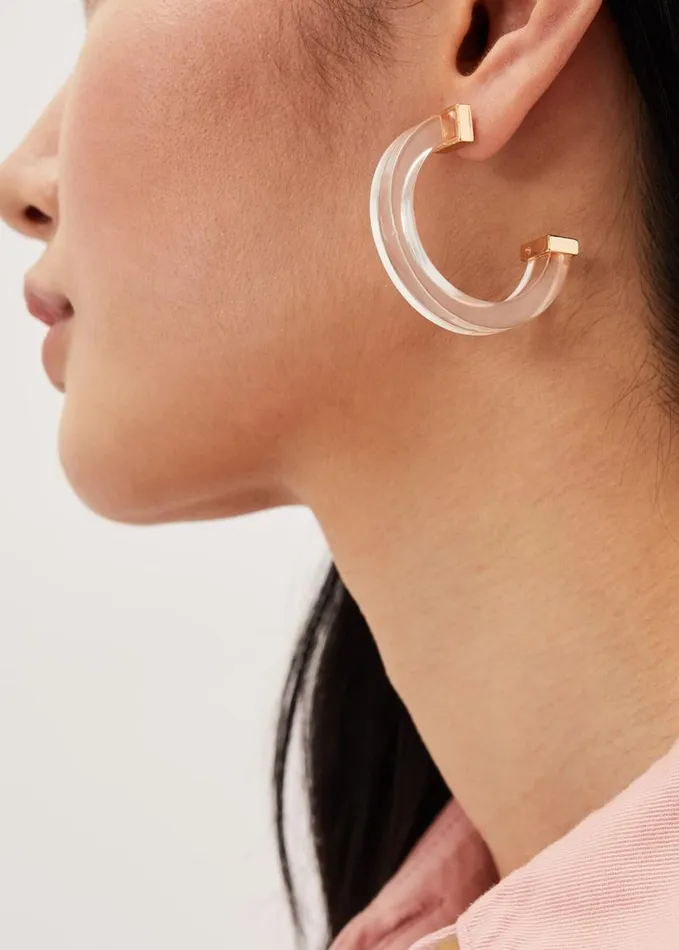 Phase Eight Clear Hoop Earring Clear Women Jewellery