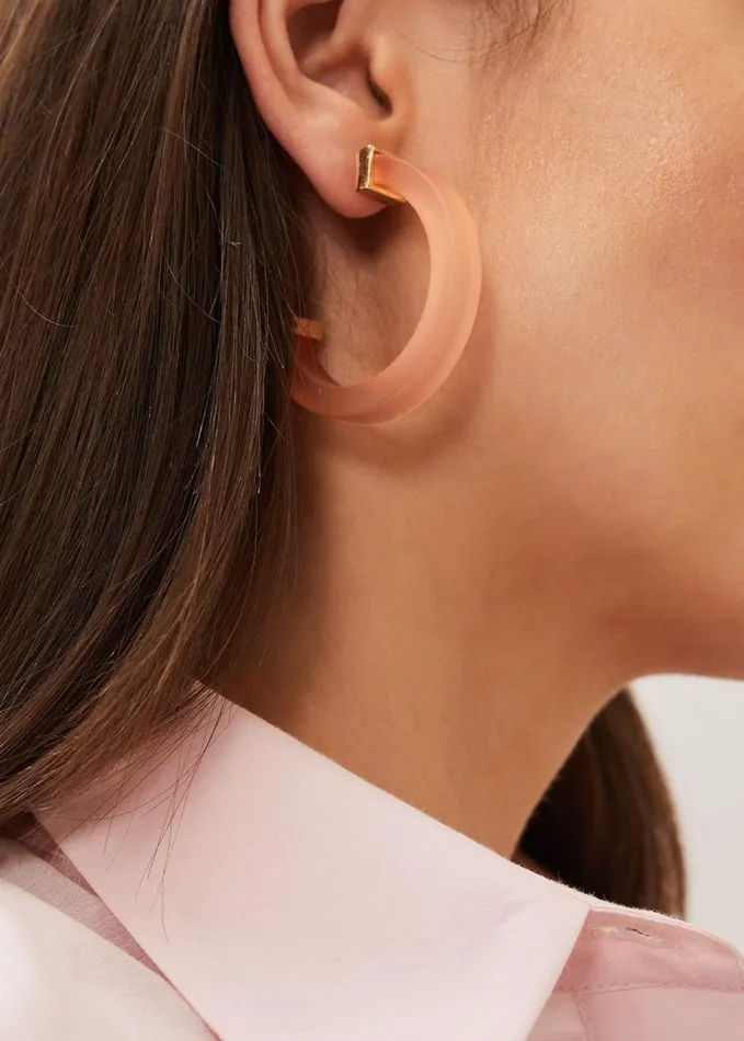 Phase Eight Clear Hoop Earring Pink Women Jewellery