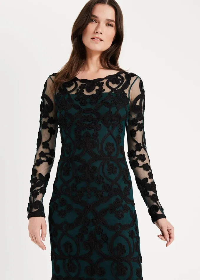 Phase Eight Cristine Tapework Lace Dress Blackjuniper Women Dresses