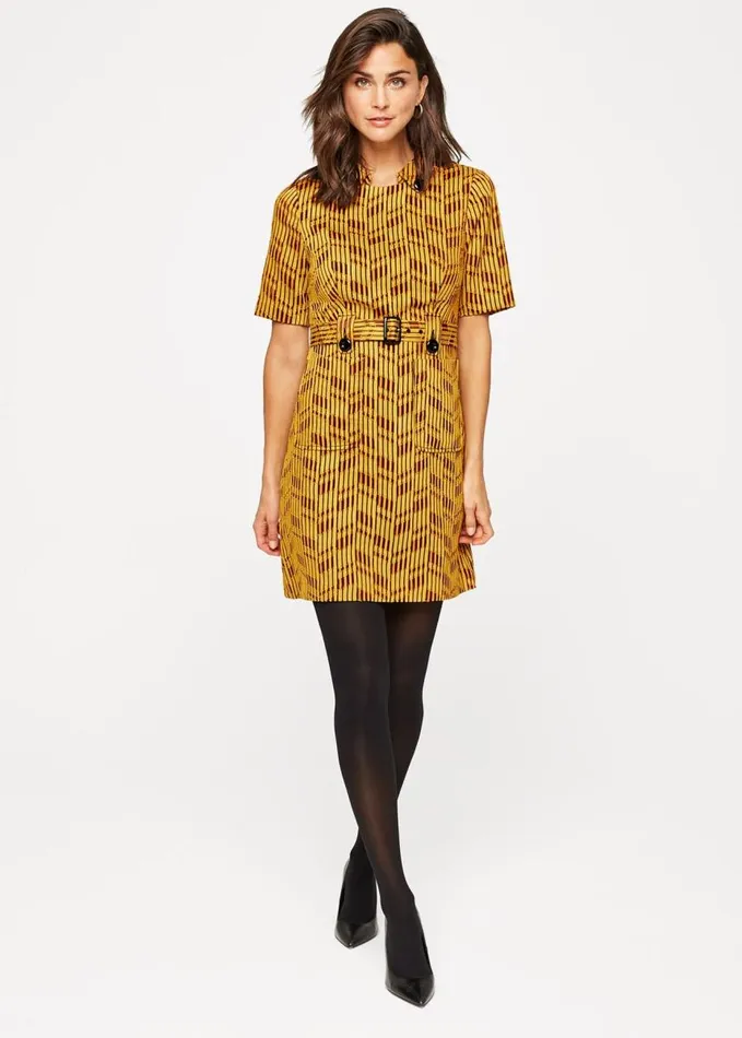 Phase Eight Doria Textured Mini Dress Yellowred Women Dresses