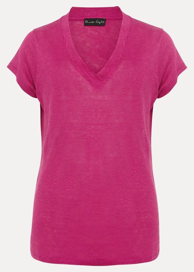 Phase Eight Emera Linen Top Orchid Women Tops and TShirts