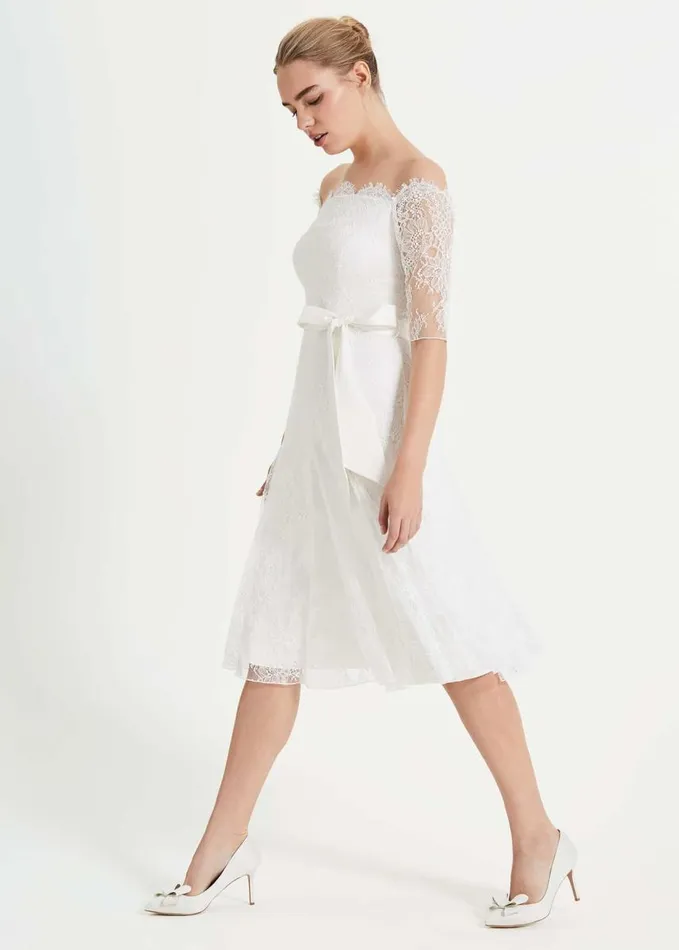 Phase Eight Evette Lace Wedding Dress Pale Cream Women Dresses