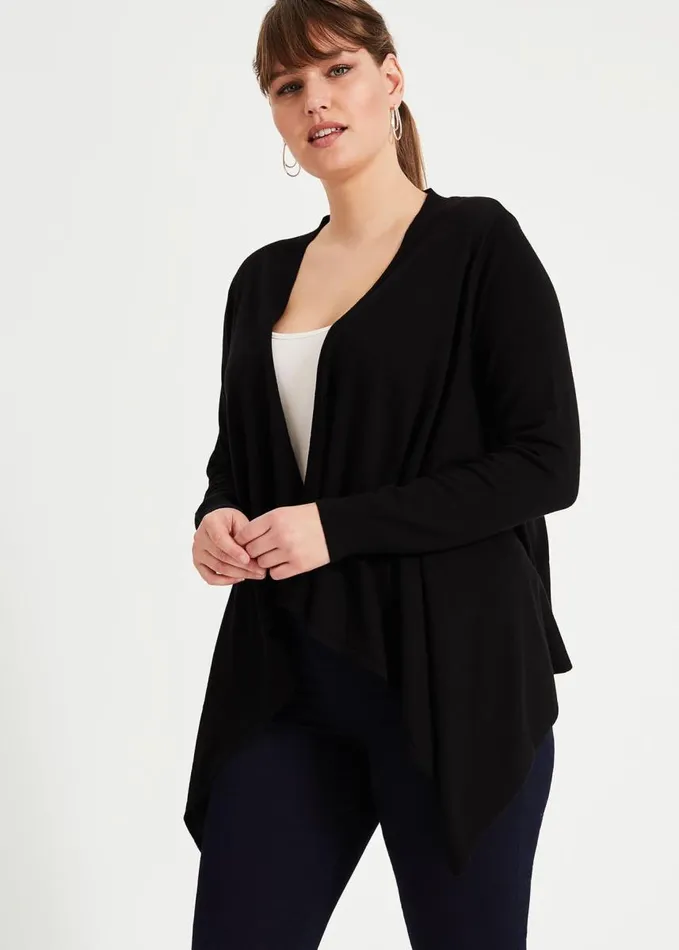 Phase Eight Freya Sheer Knit Cardigan Black Women Knitwear