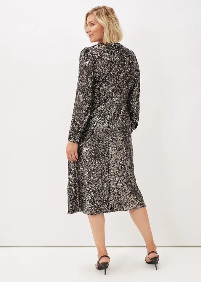 Phase Eight Haisley Sequin Sleeved Dress Bronze Women Dresses