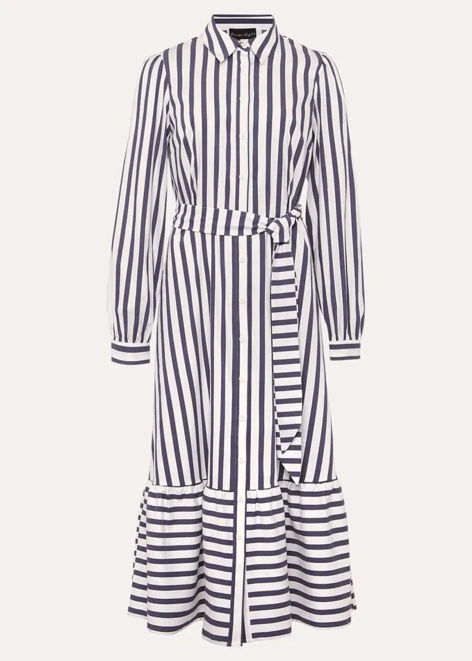 Phase Eight Henley Striped Midaxi Dress Navyivory Women Dresses