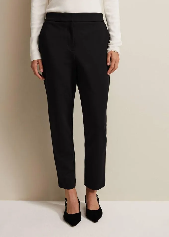 Phase Eight Kimia Ponte Tapered Trouser Black Women Trousers