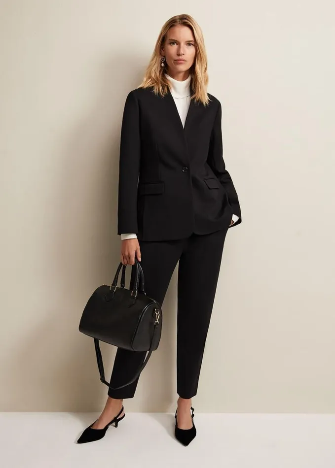 Phase Eight Kimia Ponte Tapered Trouser Black Women Trousers