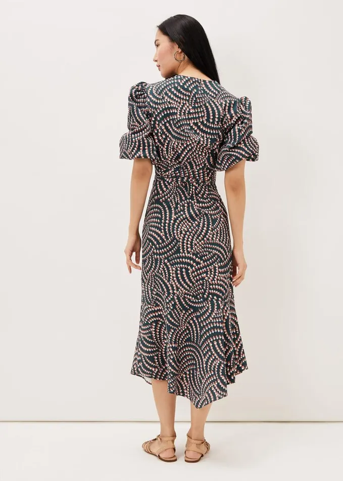 Phase Eight Kiri Geometric CoOrd Skirt Ocean Coral Women Skirts