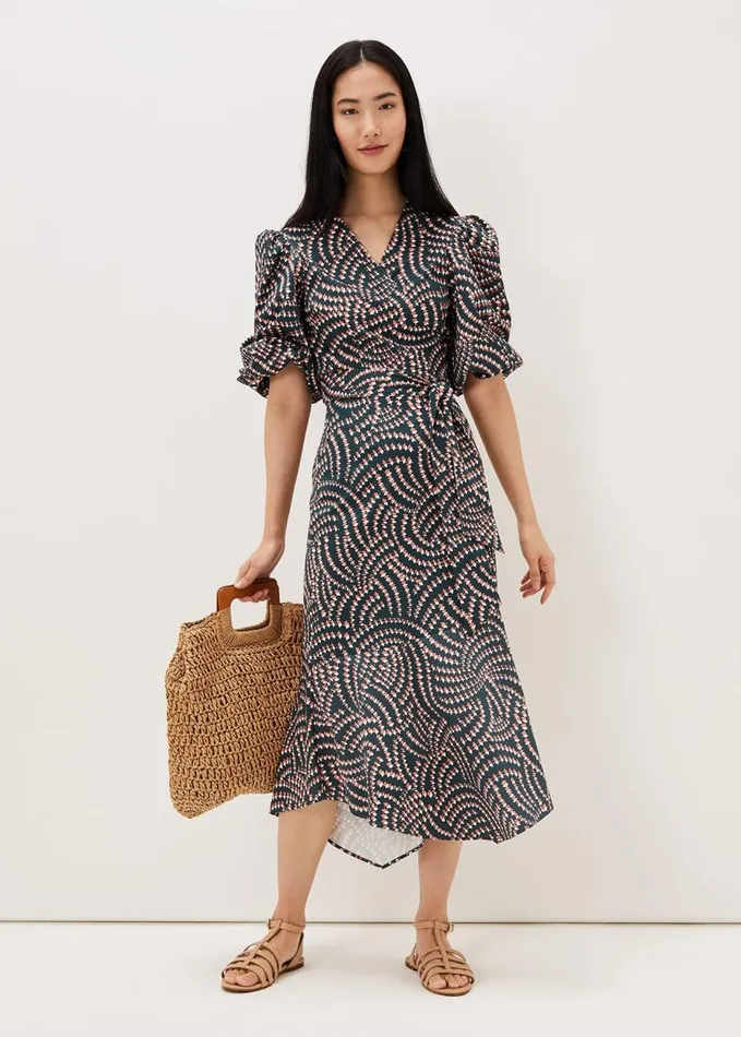 Phase Eight Kiri Geometric CoOrd Skirt Ocean Coral Women Skirts