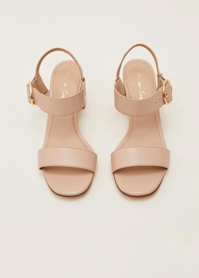 Phase Eight Leather Buckle Sandals Neutral Women Heels