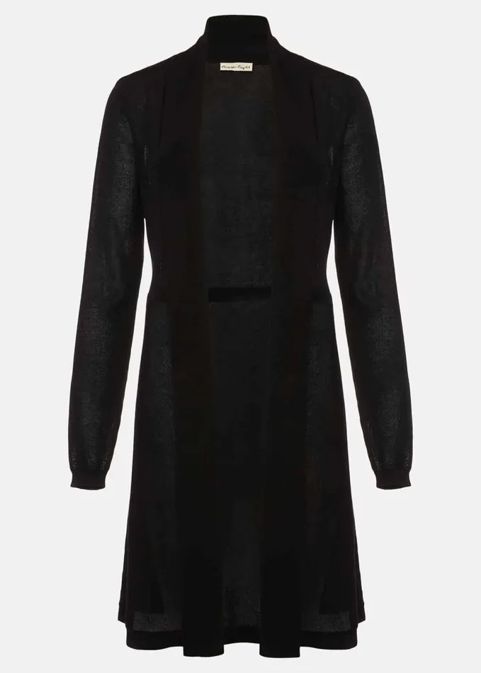 Phase Eight Lili Sheer Longline Cardigan Black Women Knitwear