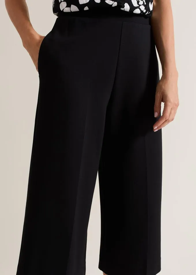Phase Eight Lori Black Ponte Culottes Black Women Trousers
