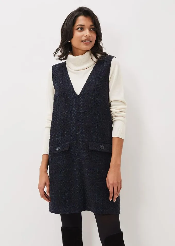 Phase Eight Niko Tweed Dress Navy Women Dresses