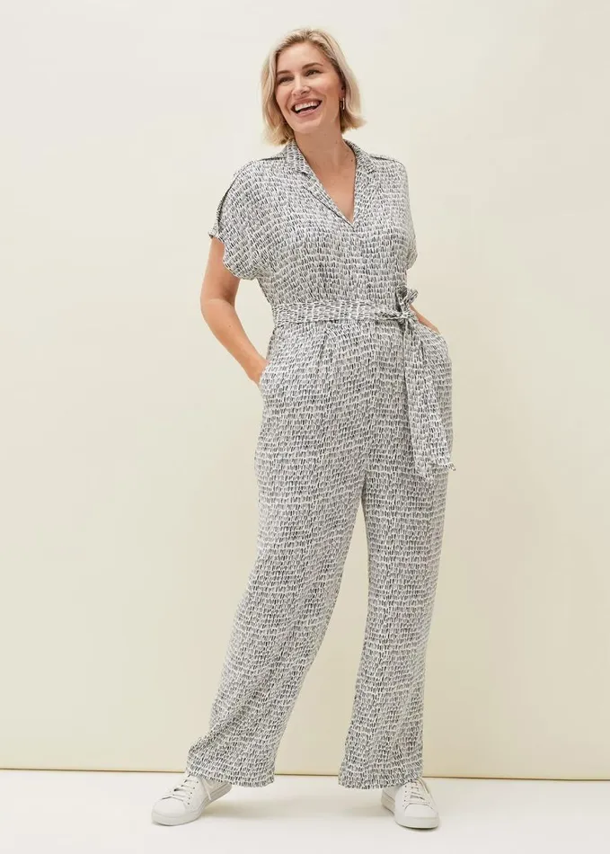 Phase Eight Paige Abstract Print Jumpsuit Navyivory Women Dresses