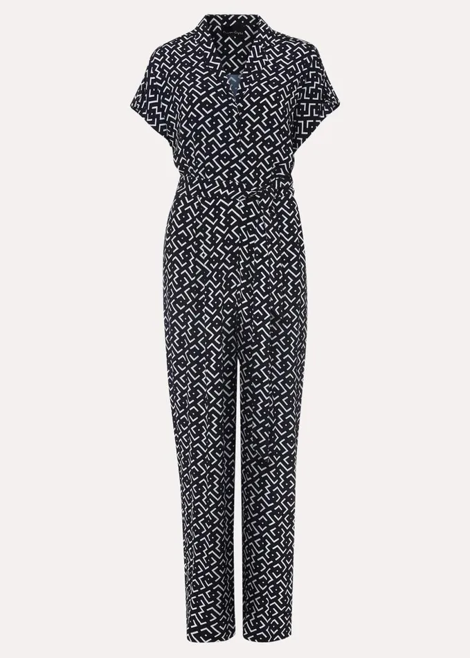 Phase Eight Paige Abstract Print Wide Leg Jumpsuit Navyivory Women Dresses