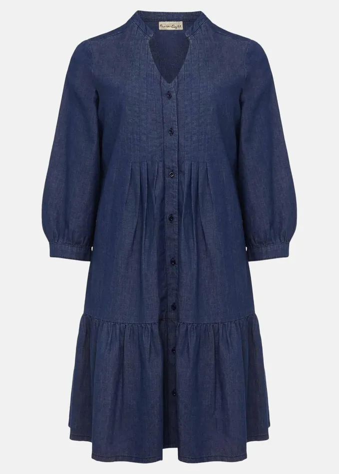 Phase Eight Penele Swing Dress Chambray Women Dresses