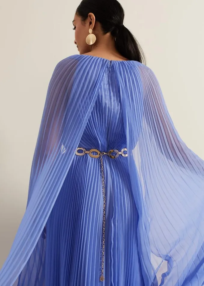 Phase Eight Petite Marren Blue Chiffon Maxi Dress Blue Women Dresses