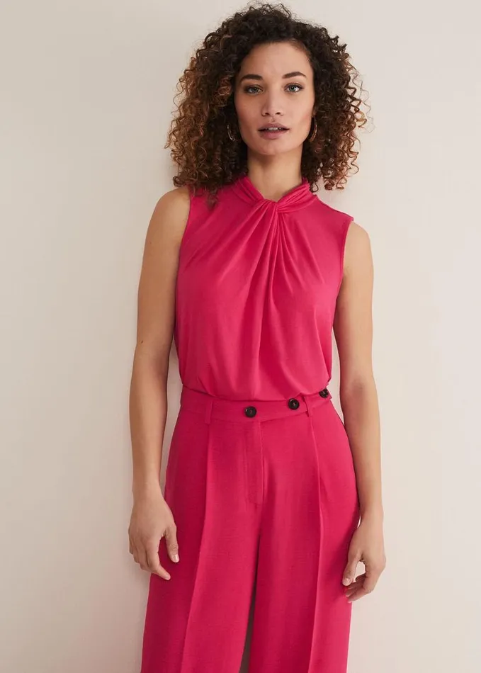 Phase Eight Reign Jersey Top Hot Pink Women Tops and TShirts