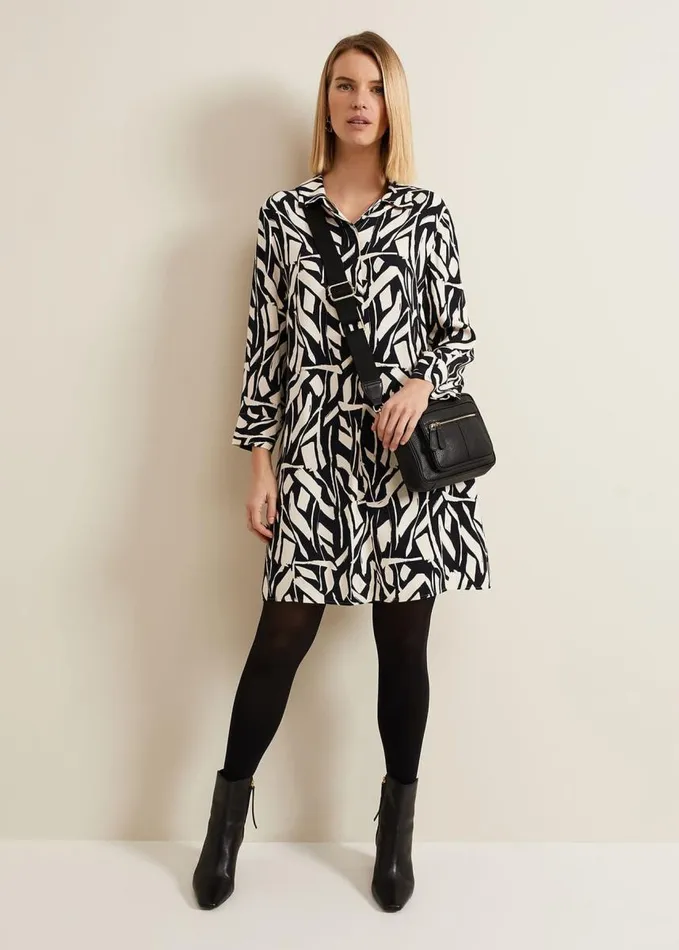 Phase Eight Ruby Geo Tunic Dress Black Multi Women Dresses